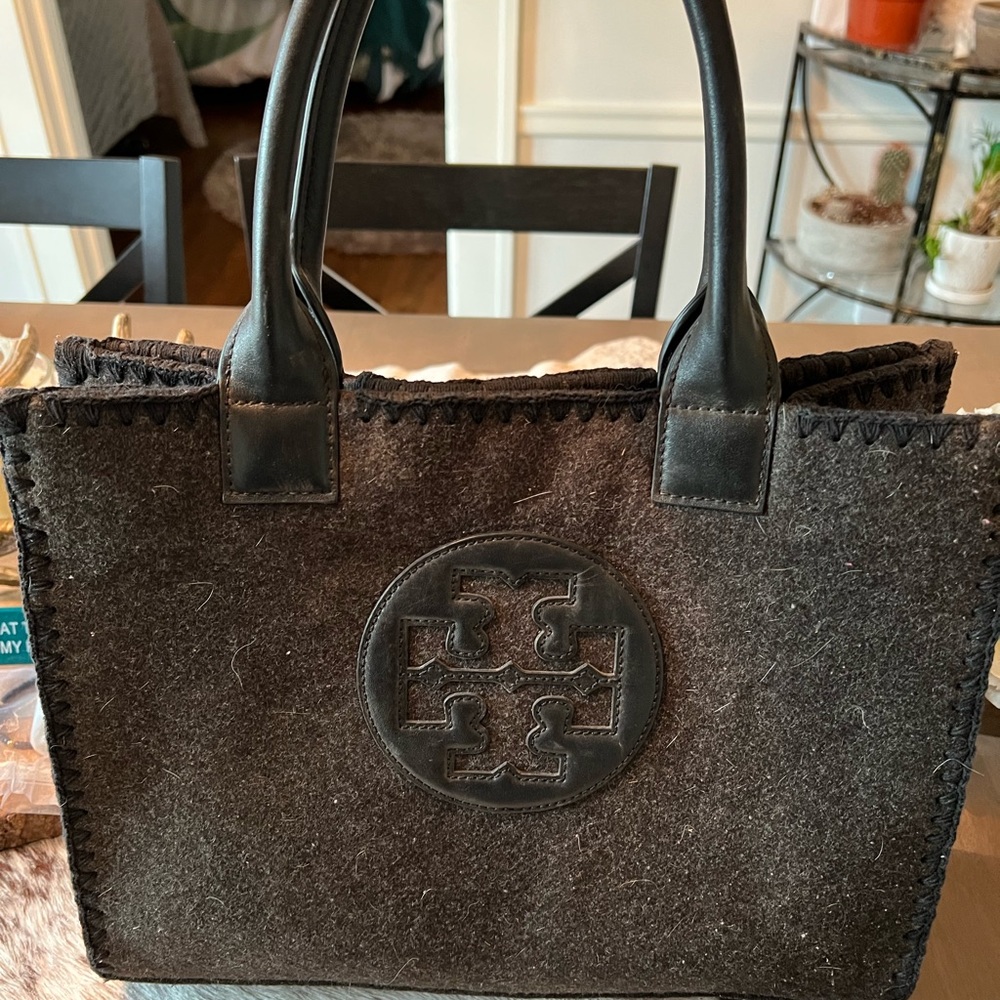 Dark gray Tory Burch tote bag for sale!